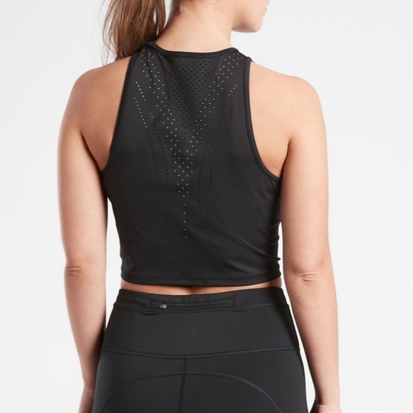 Athleta Tops New Black Athleta Accelerate Crop Tank Poshmark